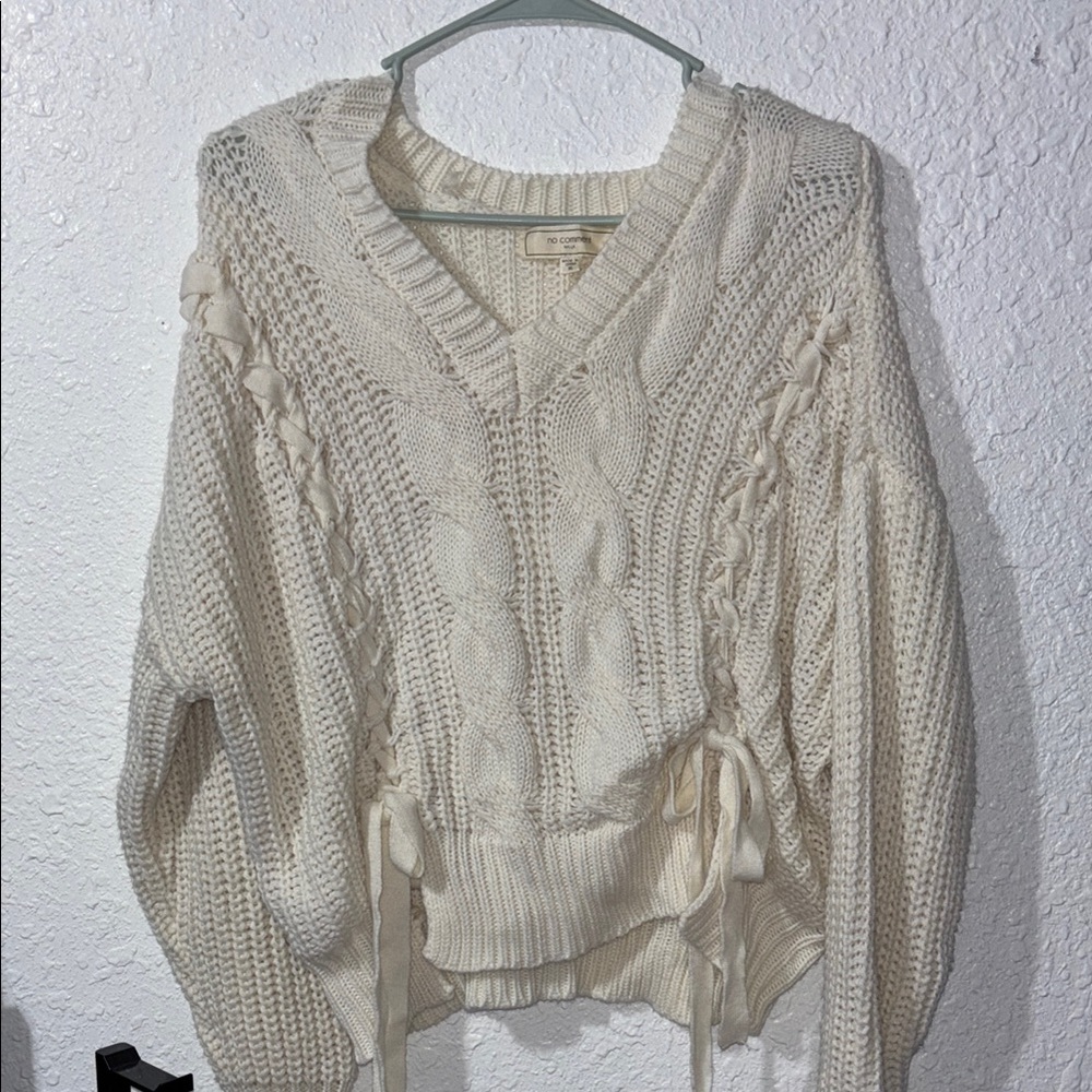 Women's Cream Cable Knit Sweater